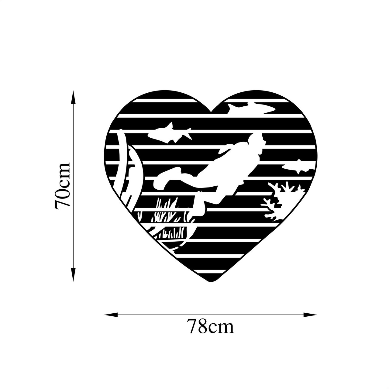 Decoratiune de perete, Diver, Metal, Dimensiune: 78 x 70 cm, Negru