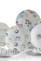 Set farfurii pentru desert, Rekitchen, 513RKT1113, Portelan , 21 x 21 x 2 cm, 6 piese, Multicolor