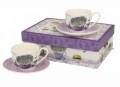 Set 2 cesti pentru espresso cu farfurie Passion, Duo, portelan, mov