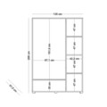 Dulap pentru haine, Vella, Lody, 135 x 200 x 51.5 cm, pal melaminat, stejar