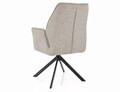 Scaun rotativ Hugo Brego, Signal, 58x46x90 cm, textil/otel, bej/negru