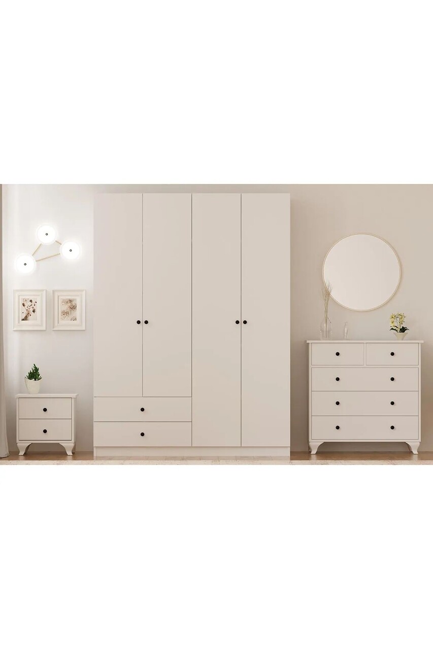 Set dormitor pentru copii, Rabi, Rb-068, Alb mat - 1 | YEO