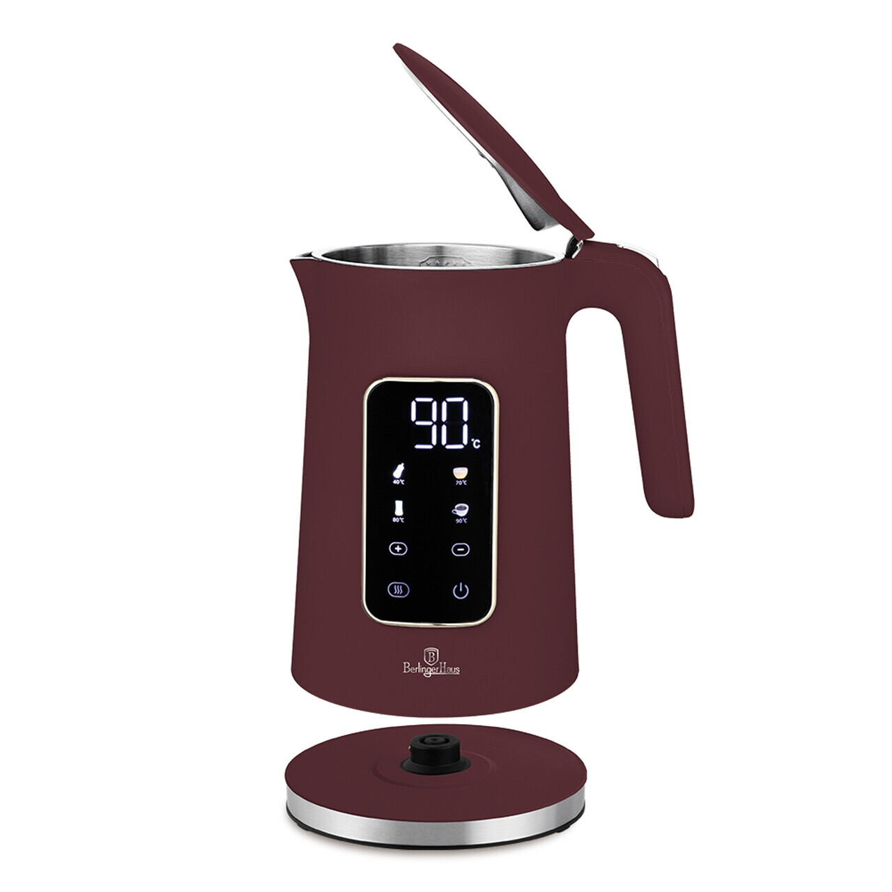 Ceainic electric digital Berlinger Haus, Leonardo, 1.7 L, plastic/inox, visiniu mat - imagine 3