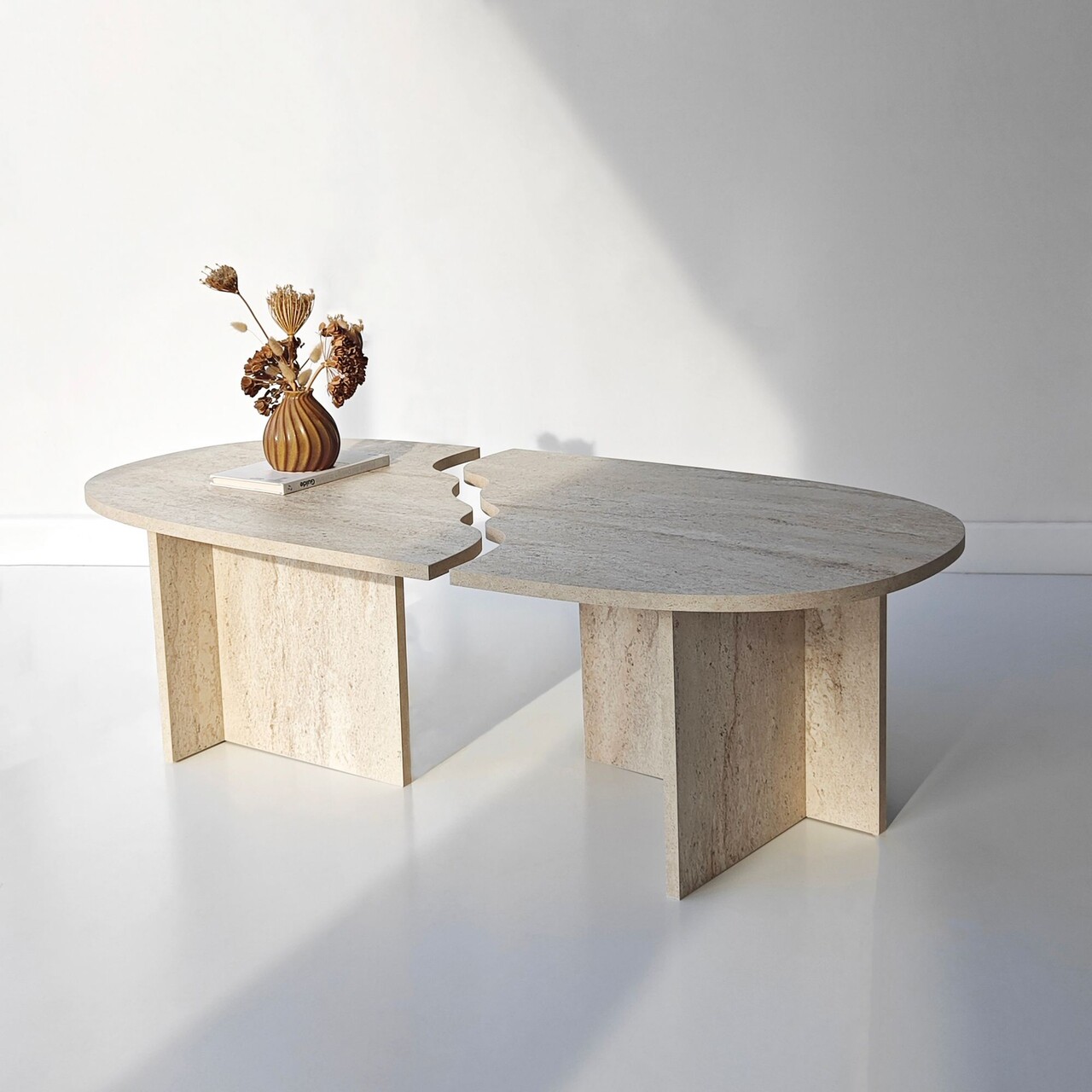 Masuta de cafea, Hanah Home, Missisipi, 120x38x60 cm, Travertin - view 9