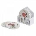 Set 6 suporturi de pahar InArt, 11.5X5.5X10 cm, Love Flower