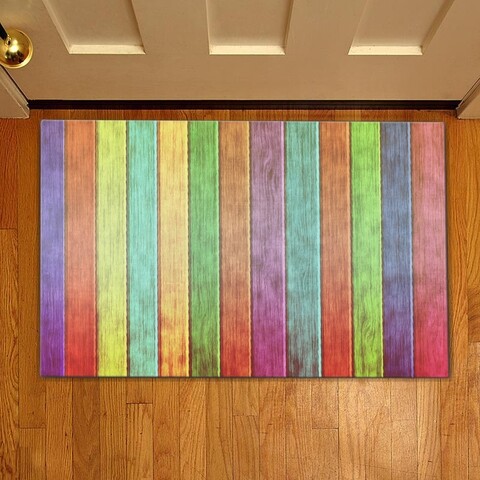Covoras de intrare Rainbow, Casberg, 38×58 cm, poliester, multicolor Casberg