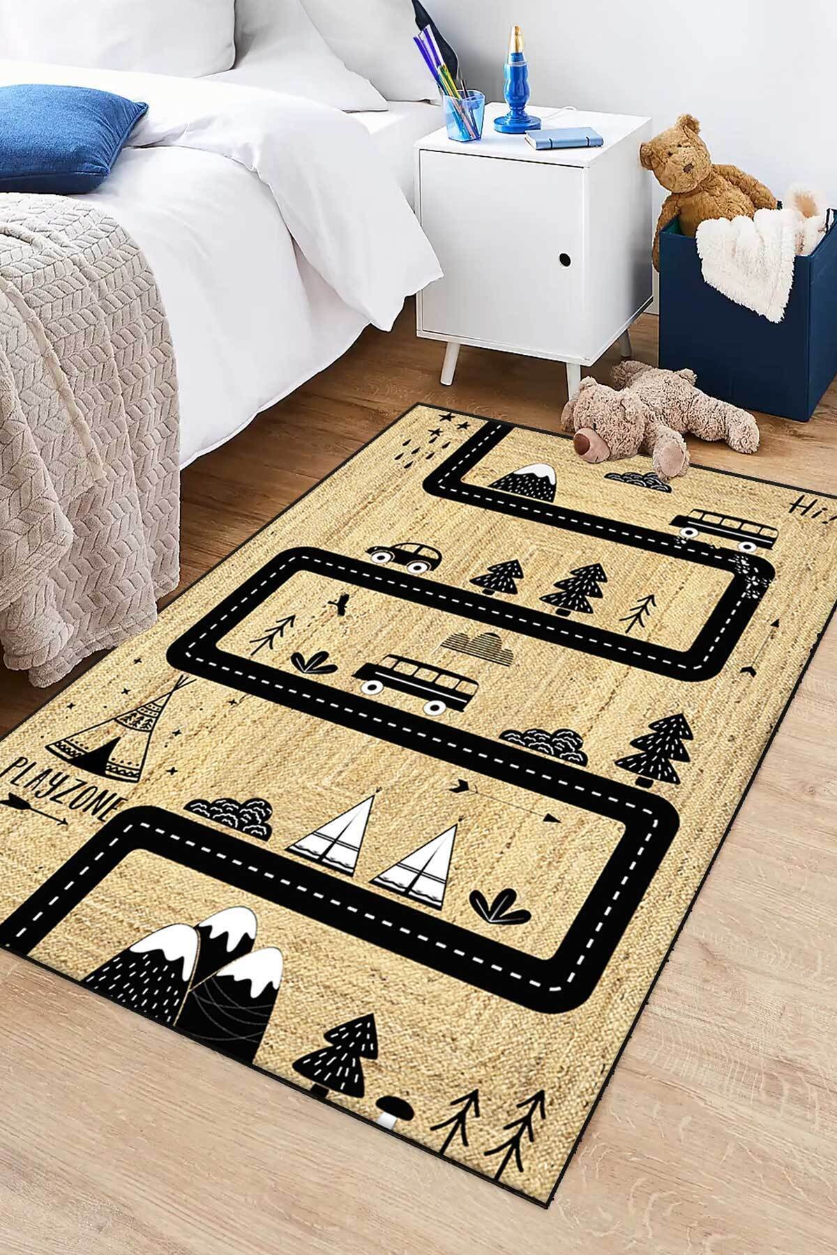 Covor, CLR-9129-10, 60x200 cm, Poliester, Negru