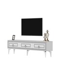 Comoda TV, Olivia, Karya, 180x44.6x29.6 cm, PAL , Alb / Argintiu
