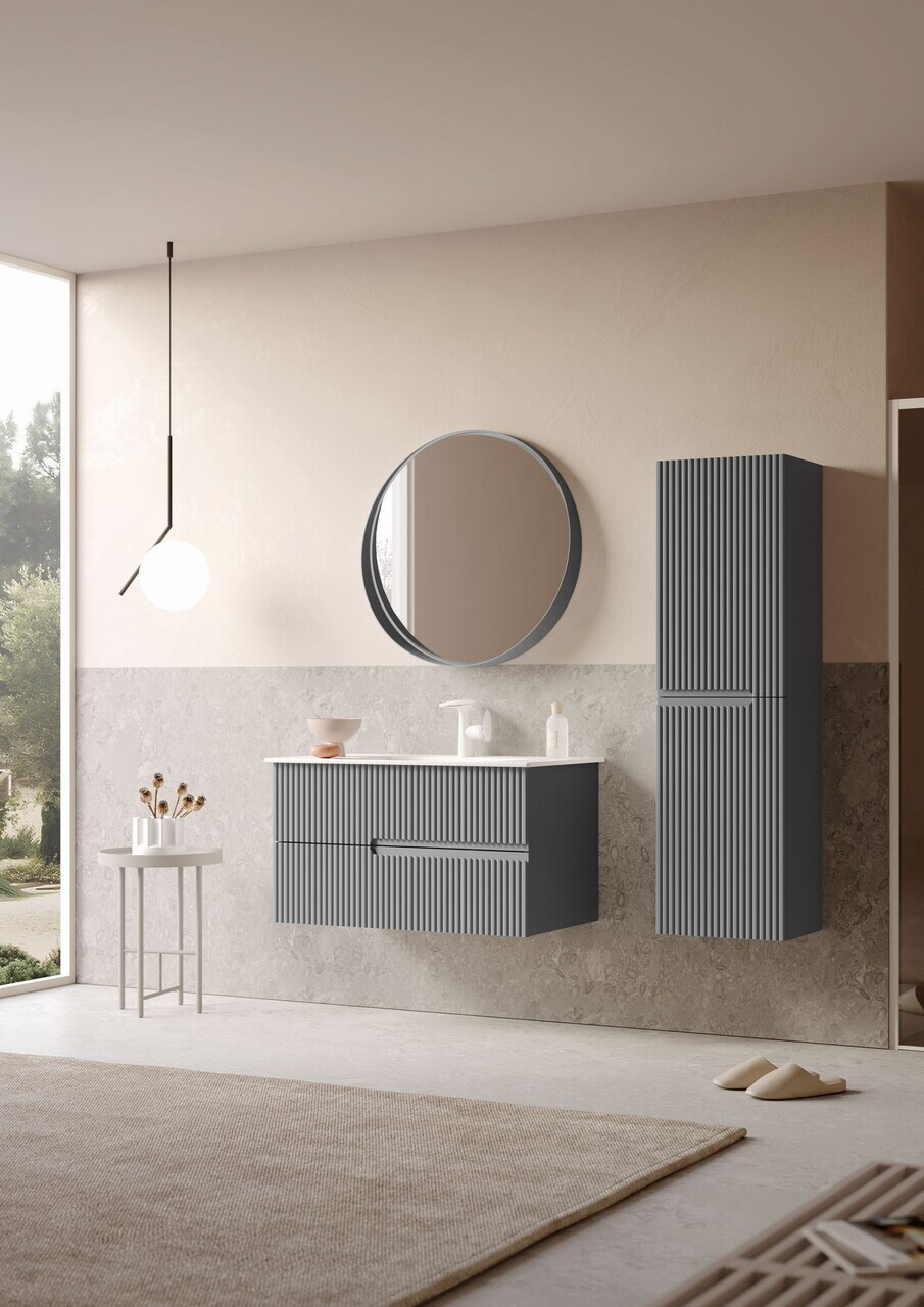 Dulap de baie, Hanah Home, Moonlight 40, Gri Mat — imaginea 3