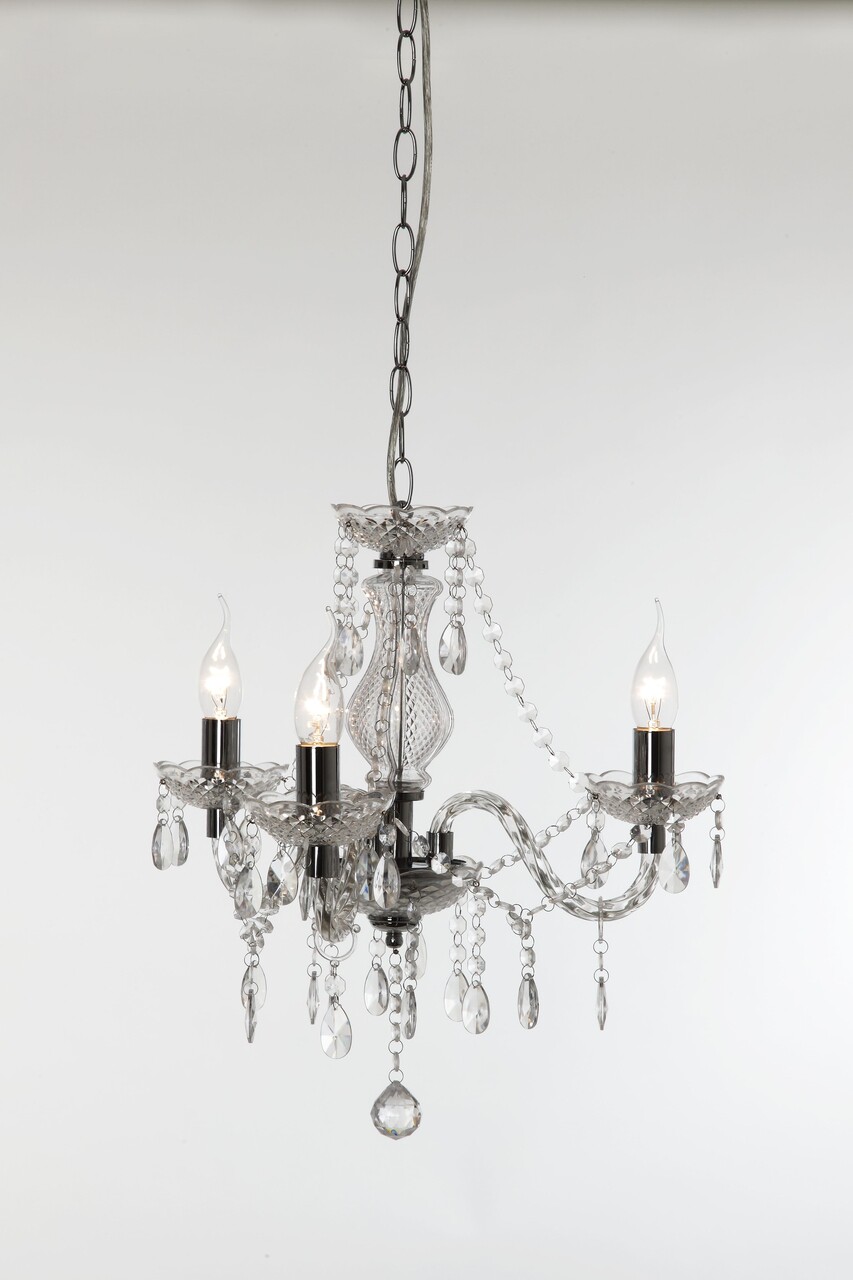 Candelabru Luster, RL, 46x150 cm, 40W, 3x E14, metal, argintiu