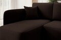 Coltar extensibil stanga 3 locuri ELTAP, Hadson, 206x150x89 cm, lemn/poliester, maro inchis