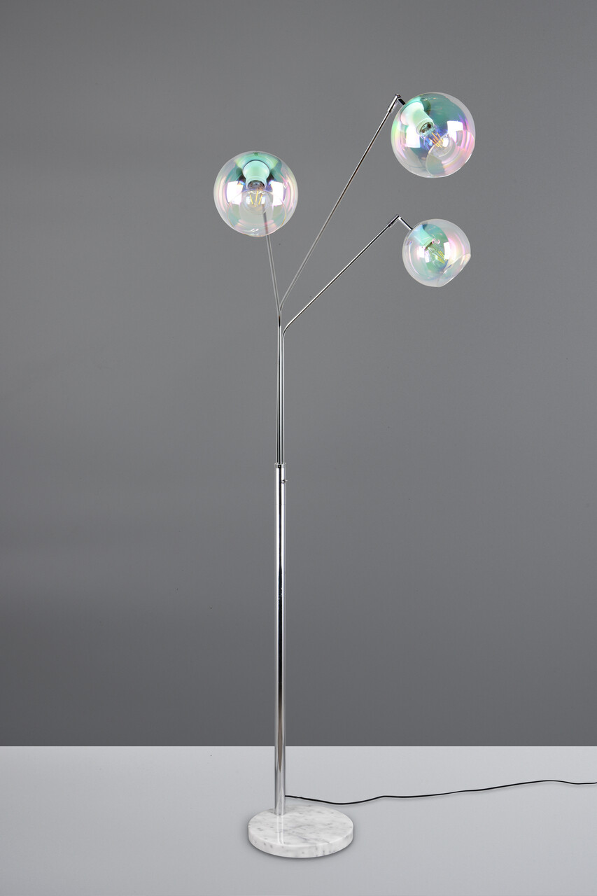 Lampadar Paxton, TRIO, 30x18x200 cm, 10W, 3x E27, metal, argintiu - view 5
