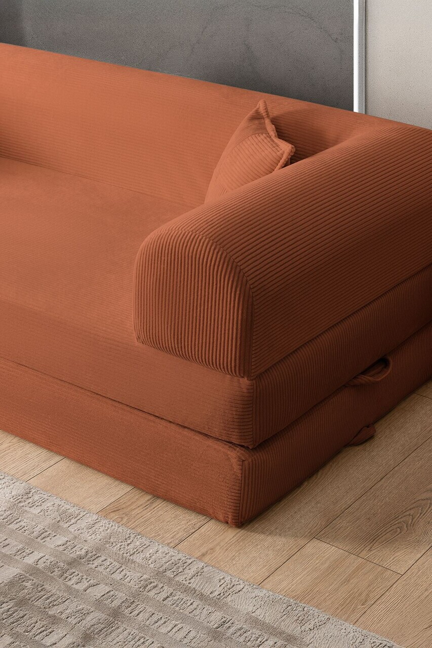 Canapea extensibila 3 locuri, Atelier del Sofa, 118FVL1308, Tesatura plus reiata, Portocaliu - view 4