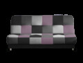 Canapea extensibila 3 locuri, ELTAP, Cayo, 192x90x90 cm, lemn/poliester, negru/roz