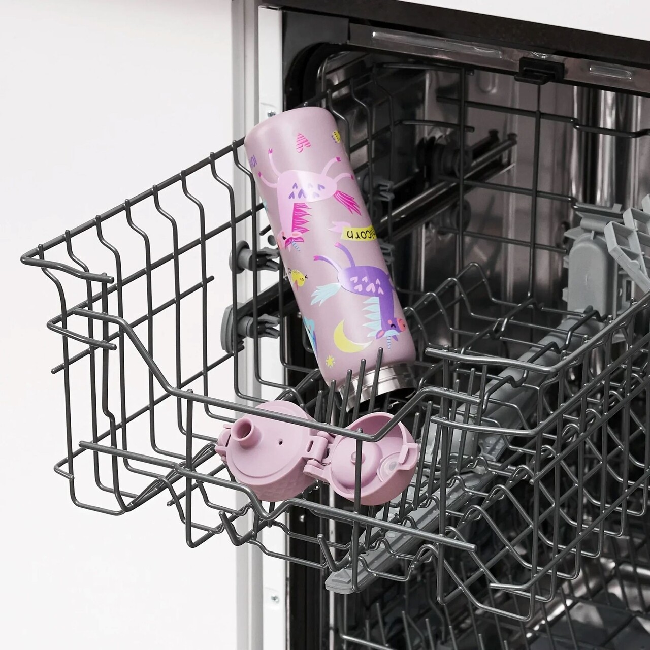 Sticla apa pentru copii Slim, inox, 600ml, Unicorns - Ion8 - view 9