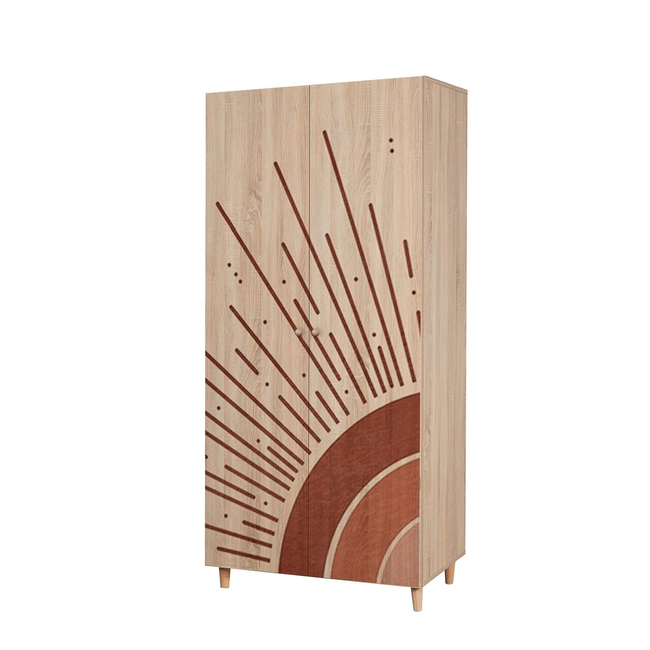 Dulap pentru haine, Vella, Lidya 2 -970, 90x192x52 cm, PAL, Sonomo - 2 | YEO