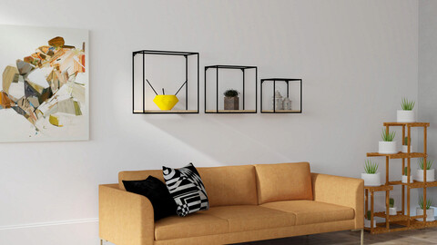Raft de perete, Puqa Design, Fato, 50x50x22 cm, PAL, Maro mezoni.ro