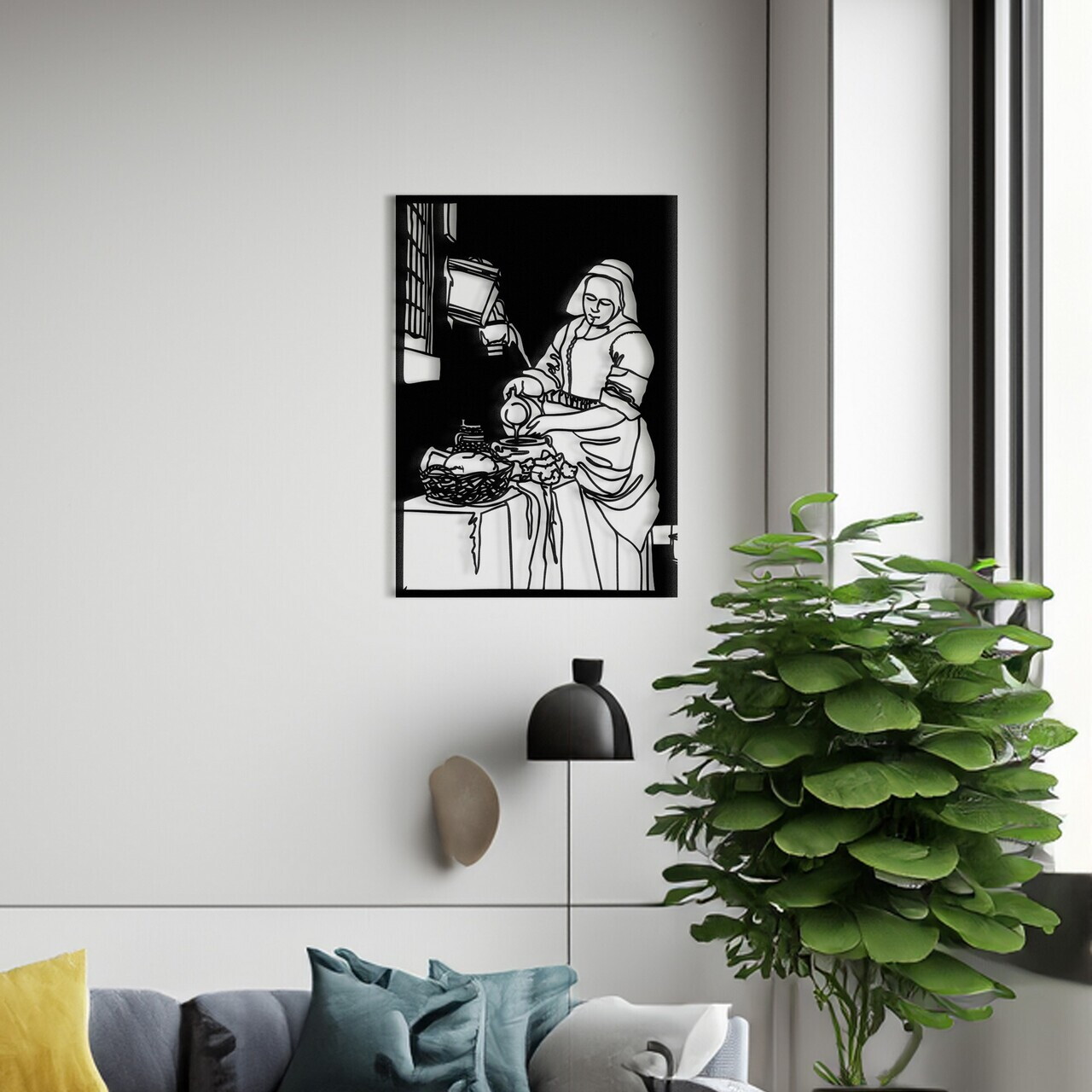 Decoratiune de perete, RT-AWD-034, Dimensiuni: 58,5 x 41 cm, Negru — imaginea 3