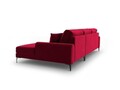 Coltar dreapta, Madara, Mazzini Sofas, 5 locuri, black legs, 254x182x90 cm, catifea, rosu