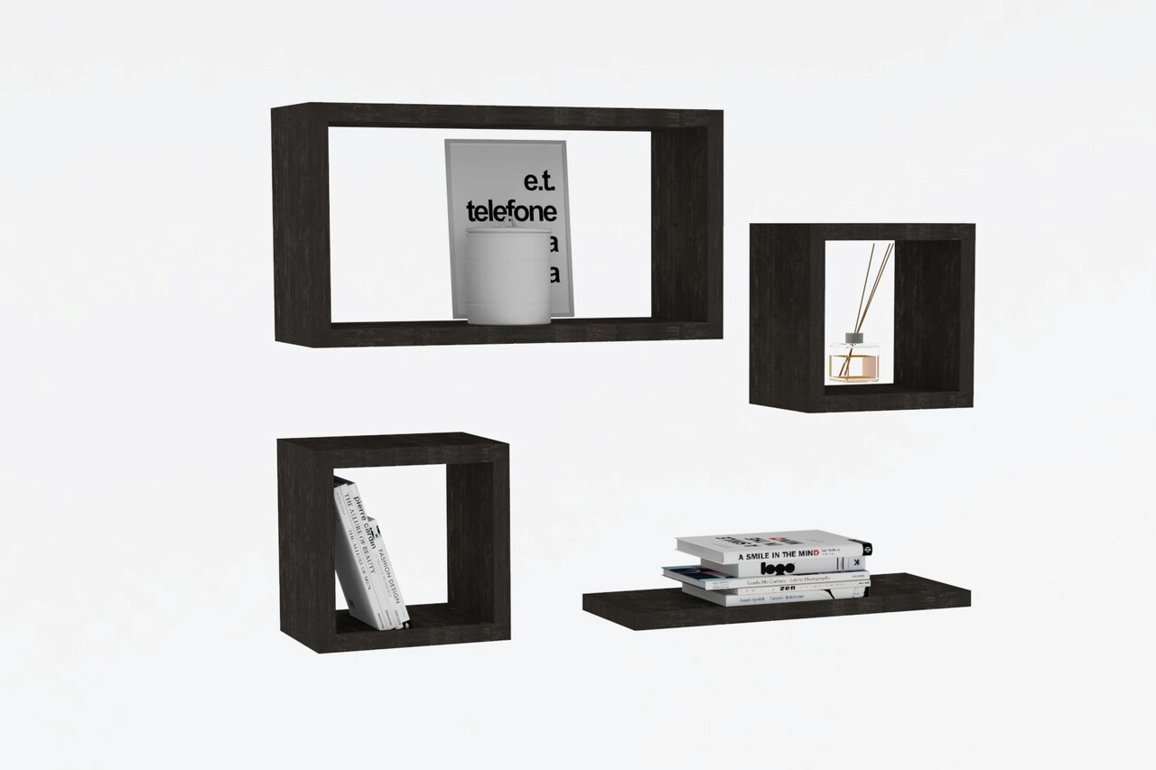 Raft de perete, Asse Home, Babi, PAL, Antracit - 2 | YEO