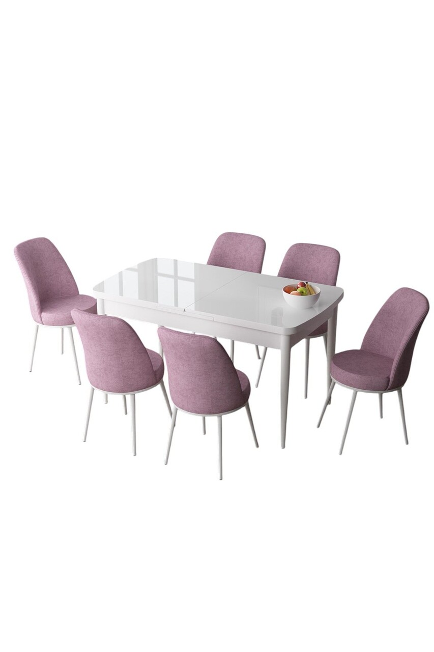 Set masa extensibila si scaune, Hanah Home, Zen, Alb/Roz - view 2