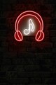 Decoratiune luminoasa LED, Music Sound Headphones, Benzi flexibile de neon, DC 12 V, Rosu/Alb