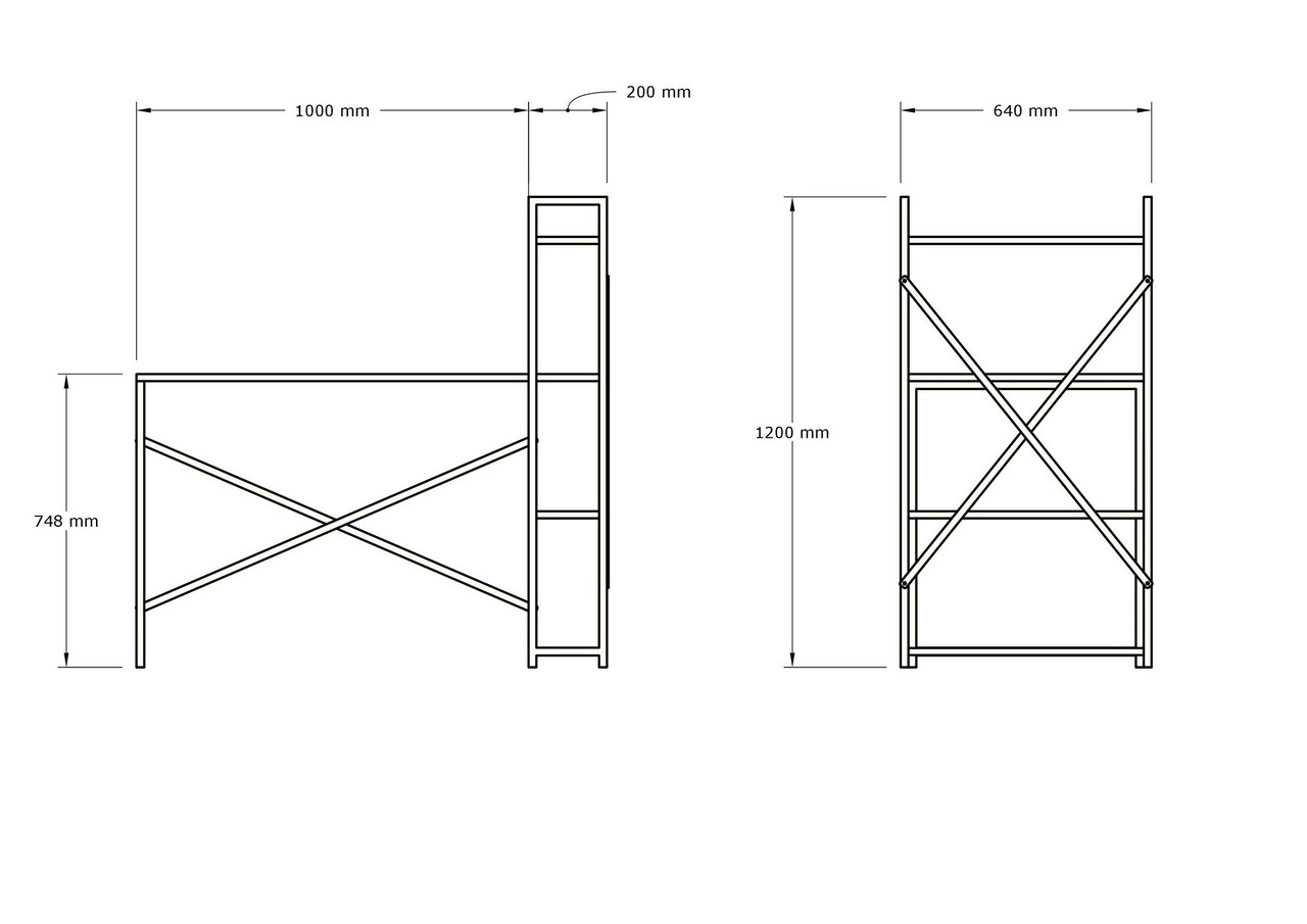 Birou, Asse Home, Zernez, 120x75x60 Cm, Antracit