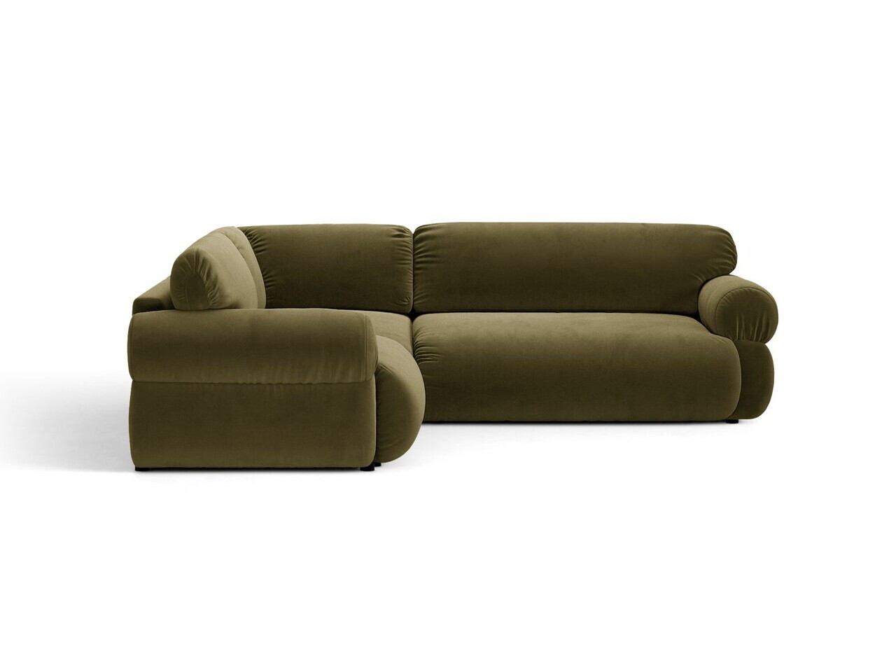 Coltar simetric 5 locuri, Ophelia, Micadoni Home, 259x259x84 cm, catifea, verde — imaginea 2