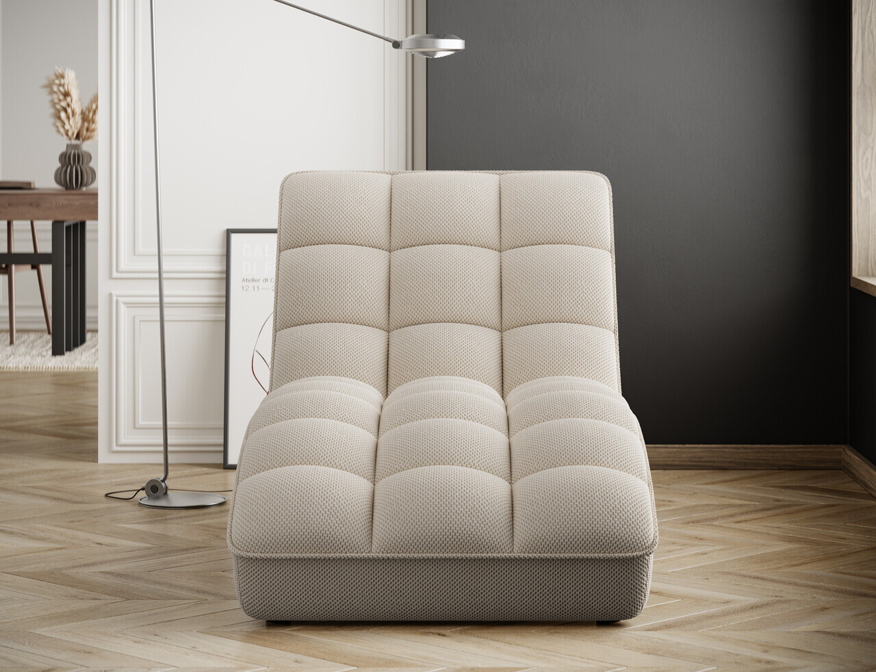Sezlong living ELTAP, LOR-18CAL, Loren, 170x85x85 cm, poliester, bej deschis - view 3