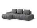Coltar extensibil stanga 3 locuri, Linz, Cosmopolitan Design, 275x142x84 cm, cotiera dreapta, tesatura structurata, gri