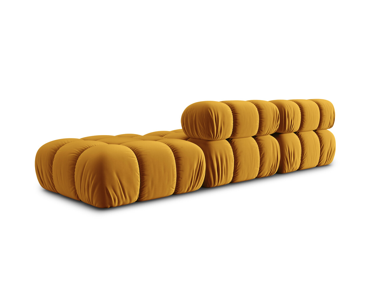 Canapea modulara dreapta 4 locuri, Bellis, Micadoni Home, BL, 282x94x70 cm, catifea, galben - view 8