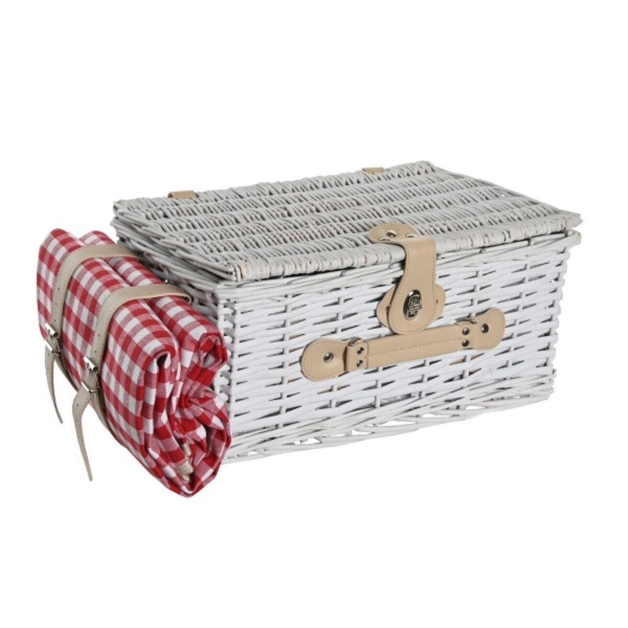 Cos De Picnic Pentru 4 Persoane, DKD Home Decor, 40 X 28 X 20 Cm, Rachita, Rosu/alb