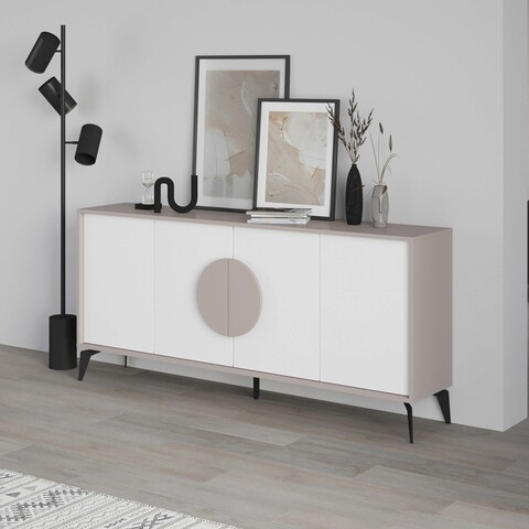 Consola, homitis, gora 180, 180x82x35.6 cm, alb / moca