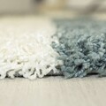 Covor Shaggy Kenya, Blue Line, Decorino, 60x110 cm, polipropilena, gri/alb