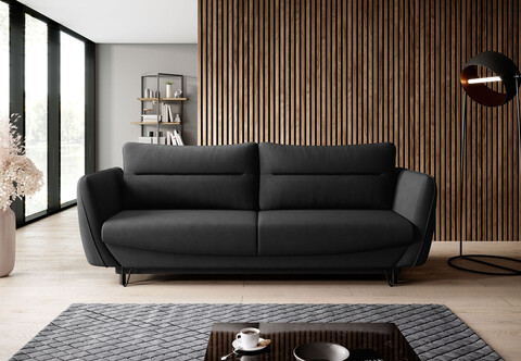 Canapea extensibila 4 locuri ELTAP, SO-SIL-10PO, Silva, 236x95x90 cm, lemn/poliester, negru