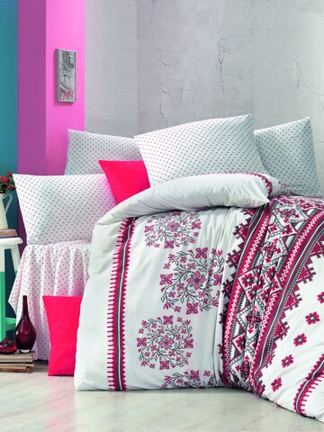 Lenjerie de pat dubla, victoria, mira, 4 piese, amestec bumbac, multicolor