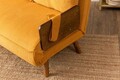 Canapea extensibilă cu 2 locuri, Futon, 859FTN2728, Metal , Galben mustar