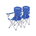 Set 2 scaune pliabile pentru camping, Songmics, 76x51.5x95.5 cm, max 150 kg, tesatura Oxford/otel, albastru