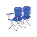 Set 2 scaune pliabile pentru camping, Songmics, 76x51.5x95.5 cm, max 150 kg, tesatura Oxford/otel, albastru