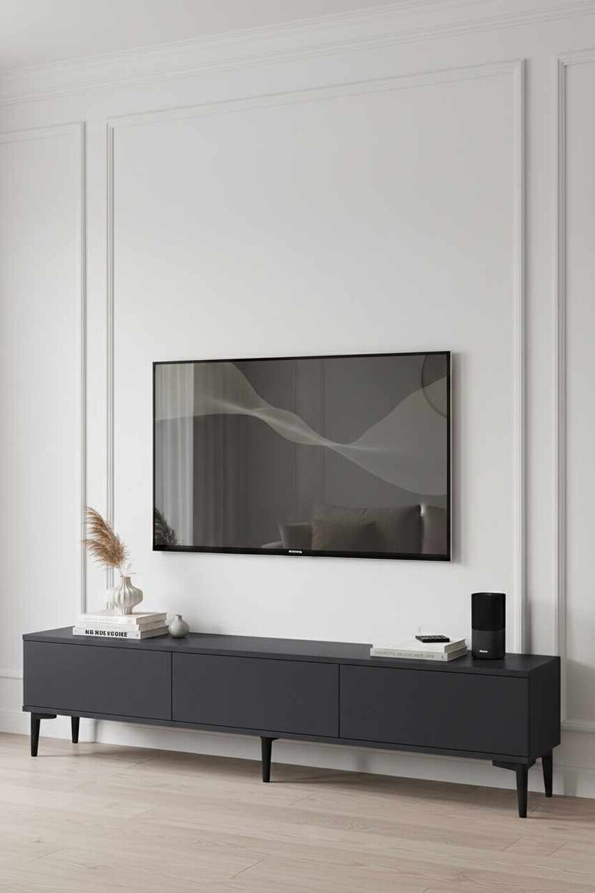 Comoda TV, Hanah Home, Didema 180, 180x40.5x30 cm, Antracit — imaginea 3