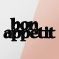 Decoratiune de perete, Bon Appetit 2, metal, 59 x 27 cm, negru