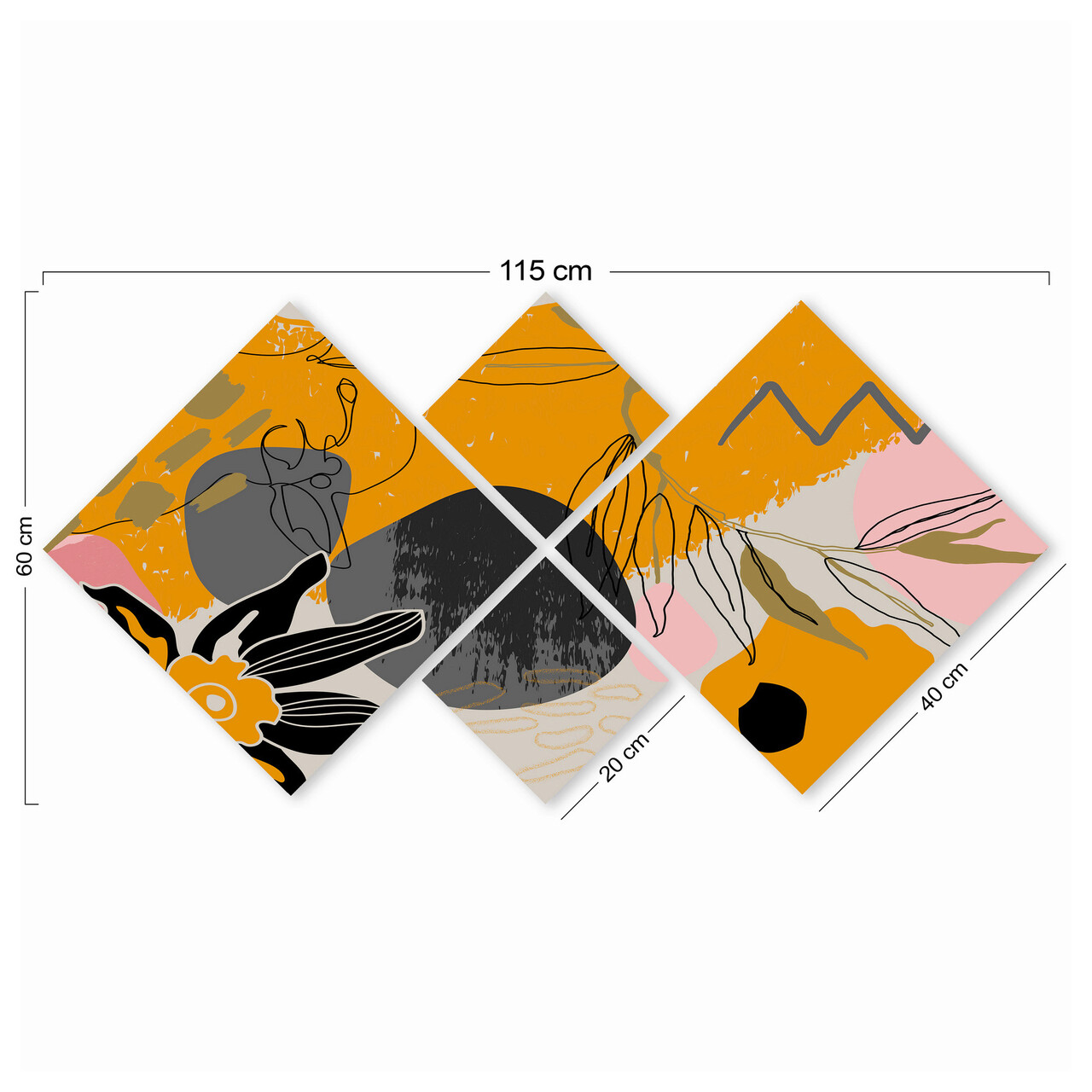 Set 4 tablouri decorative, 4MDF18431275424, MDF, Imprimat UV, Multicolor - 2 | YEO