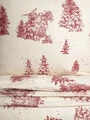 Lenjerie de pat King Size, Peisa, Homla, 200x220 cm, 3 piese, bumbac, bej/rosu