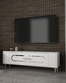 Comoda TV, Olivia, Retrop3, Alb / Argintiu