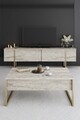 Comoda TV, Bexley, Luxe, Travertin / Auriu