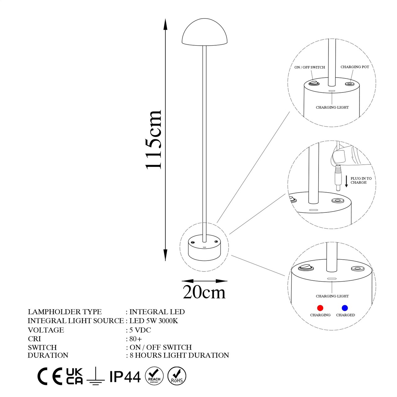 Lampadar, Fresno, 119FRS1314, Metal, Auriu