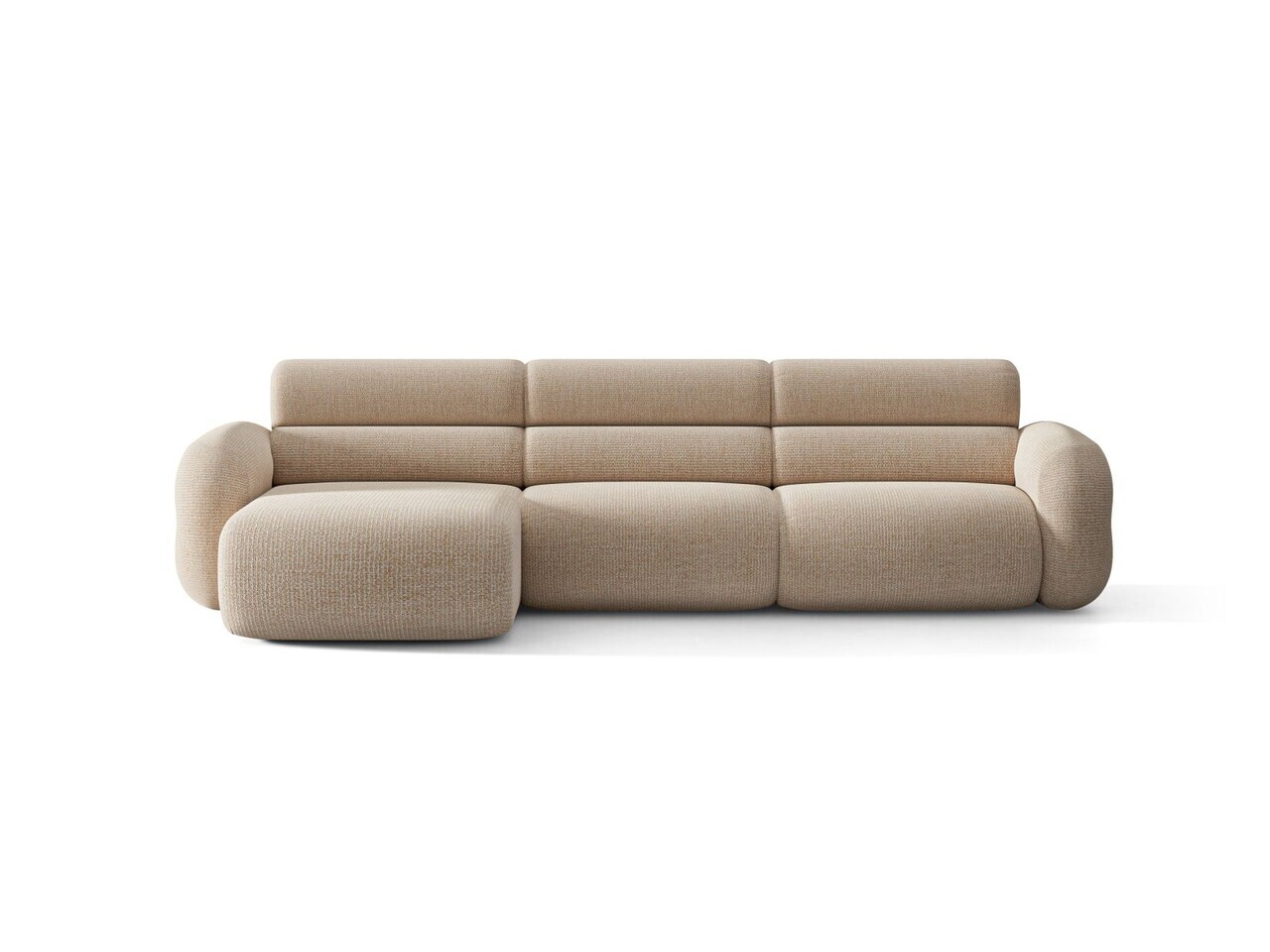 Coltar stanga 4 locuri, Neo, Micadoni Home, 305x165x83 cm, tesatura Chenille Silencio, bej sand