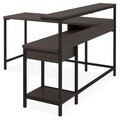 Birou cu retur, Camiburg, L.140 l.140 H.65/76/93, mdf/pal, wenge