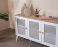 Consola, Wolina, Calvin, 80x180x41 cm, MDF , Alb / Stejar