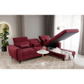 Coltar extensibil dreapta 4 locuri ELTAP, Foble, 267x196x100 cm, lemn/poliester, rosu